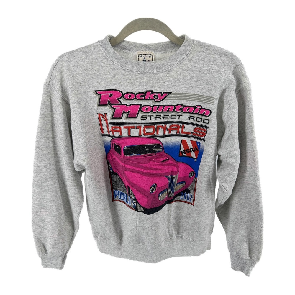 Alore Rocky Mountain Street Rod Nationals Sweatshirt M Gray 2002 USA Made